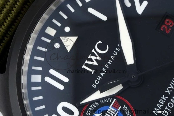 MIROTIME 0207 Top Gun Pilot Mark XVIII Limited “SFTI” M+F 1:1 Best Edition Black Dial on Green Nylon Strap A WaterResistant 7064